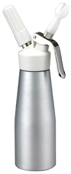 Взбиватель для сливок GASTRORAG CW-1.0 колба емкостью 1000 мл из алюминия (цвет серебристый), головка из пластмассы (цвет белый) 