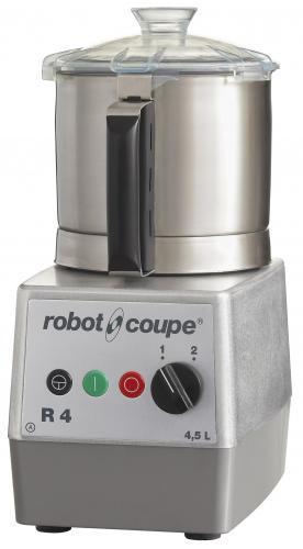 Куттер-миксер ROBOT COUPE R4 настольный, 2-скоростной, чаша из нерж.стали емкостью 4,5 л с крышкой, гладкий нож