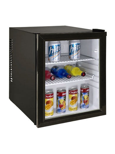 Холодильный шкаф витринного типа GASTRORAG CBCW-35B компрессорный, хладагент R600a, no frost, +3...+10оС, 35 л, 1 стеклянная дверца, 2 полки-решетки, подсветка, цвет черный