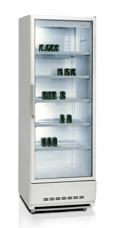 Холодильный шкаф витринного типа БИРЮСА 460Н-1 0...+7оС, 460 л, динамическое охлаждение, 1 распашная стеклянная дверца, 5 полок