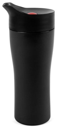 Термокружка без ручки, металл/пластик 0,35 л, черная