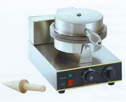 Вафельница GASTRORAG ZU-XGP-1 электрическая, 1-секционная, для тонких вафель, диаметр пластины 210 мм, в комплекте с деревянным конусом для изготовления вафельных рожков