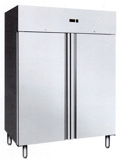 Холодильный шкаф GASTRORAG GN1410 TN -2…+8оС, 1400 л, 2 дверцы с замками, 6 полок-решеток  GN 2/1 с направляющими, нерж.сталь 304