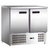 Холодильник-рабочий стол GASTRORAG S901 SEC мини, +2...+8oC, 260 л, 2 дверцы, 2 полки-решетки GN 1/1 с направляющими, снаружи - нерж.сталь 304/430, внутри - алюминий