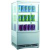 Холодильный шкаф витринного типа GASTRORAG RT-58W 0…+12оС, 58 л, панорамный, 1 распашная стеклянная дверца, подсветка, 2 полки-решетки, цвет белый