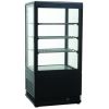 Холодильный шкаф витринного типа GASTRORAG RT-78B 0…+12оС, 78 л, панорамный, 1 распашная стеклянная дверца, подсветка, 3 полки-решетки, цвет черный