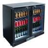 Холодильный шкаф витринного типа GASTRORAG SC248G.A +2…+8оС, 202 л, 2 распашные стеклянные дверцы с замками, подсветка, 2 полки-решетки, цвет черный