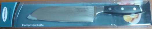 Нож для овощей Santoku GASTRORAG 0709D-003 18 см, дамасская сталь, рукоятка Микарта (слоистый пластик) 