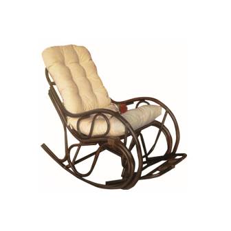Кресло-качалка MAX POINT DESIGN MPD-MARGONDA HONEY/COTTON VW ротанг, с подушкой