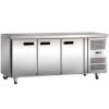 Холодильник-рабочий стол GASTRORAG SNACK 3100 TN ECX -2...+8оС, 375 л, 3 дверцы, 3 полки-решетки с направляющими, столешница без борта, снаружи - нерж.сталь 304/430, внутри - алюминий