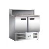Холодильник-рабочий стол для пиццы GASTRORAG PS900 SEC мини, +2...+8оС, 285 л, 2 дверцы, 2 полки-решетки, гнездо вместимостью 5 GN 1/6, столешница из гранита, снаружи - нерж.сталь 304/430, внутри - алюминий
